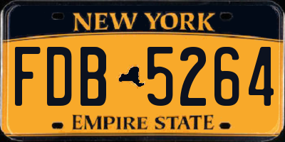 NY license plate FDB5264