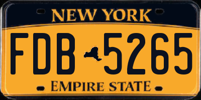 NY license plate FDB5265