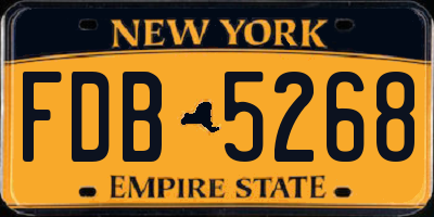 NY license plate FDB5268