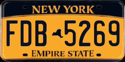 NY license plate FDB5269