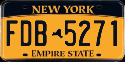 NY license plate FDB5271