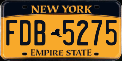 NY license plate FDB5275