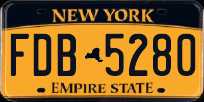 NY license plate FDB5280