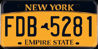 NY license plate FDB5281