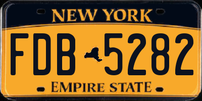 NY license plate FDB5282