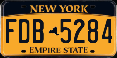 NY license plate FDB5284