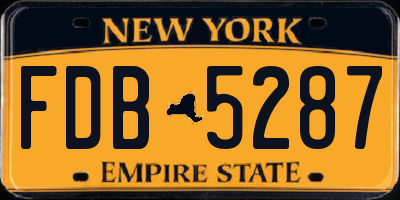 NY license plate FDB5287