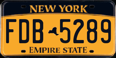 NY license plate FDB5289