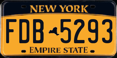 NY license plate FDB5293