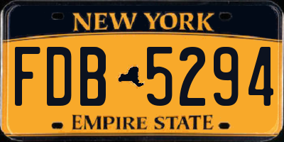 NY license plate FDB5294