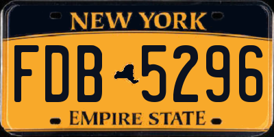 NY license plate FDB5296