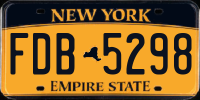 NY license plate FDB5298