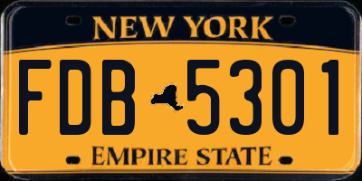 NY license plate FDB5301