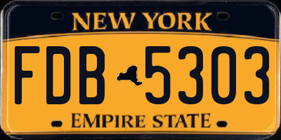 NY license plate FDB5303