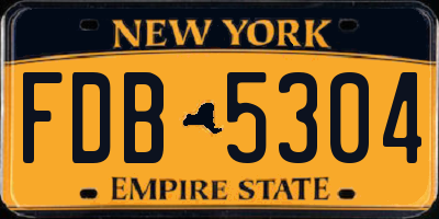 NY license plate FDB5304