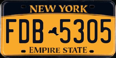 NY license plate FDB5305