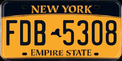 NY license plate FDB5308