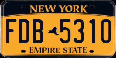 NY license plate FDB5310