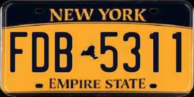 NY license plate FDB5311