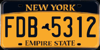 NY license plate FDB5312