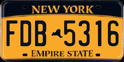 NY license plate FDB5316