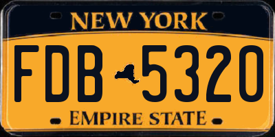 NY license plate FDB5320