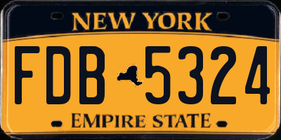 NY license plate FDB5324
