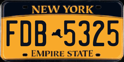 NY license plate FDB5325