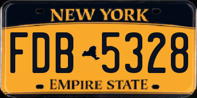 NY license plate FDB5328