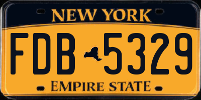 NY license plate FDB5329