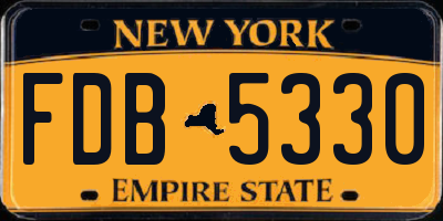 NY license plate FDB5330