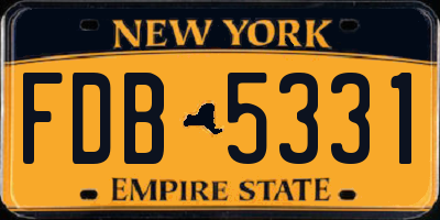 NY license plate FDB5331