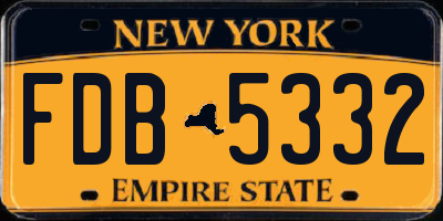 NY license plate FDB5332