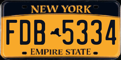NY license plate FDB5334