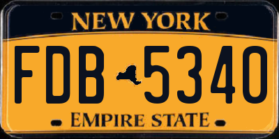 NY license plate FDB5340