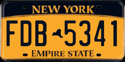 NY license plate FDB5341