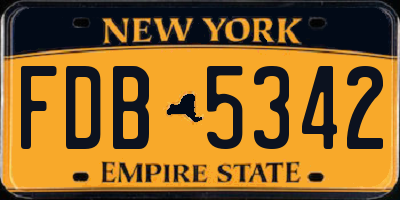 NY license plate FDB5342