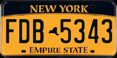 NY license plate FDB5343