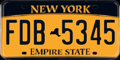 NY license plate FDB5345