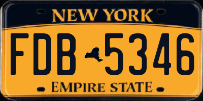 NY license plate FDB5346
