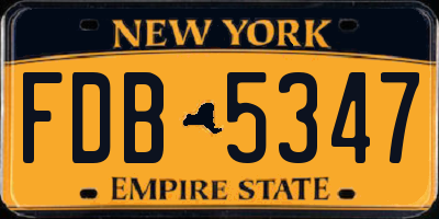 NY license plate FDB5347