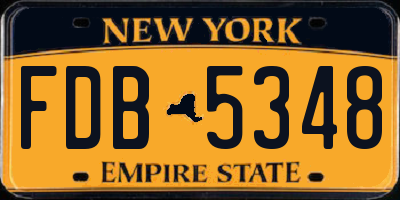 NY license plate FDB5348