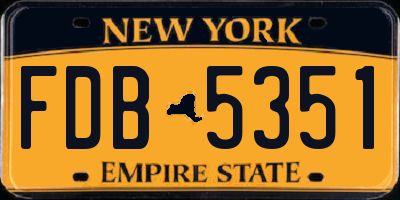 NY license plate FDB5351