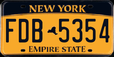 NY license plate FDB5354