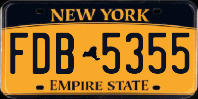 NY license plate FDB5355