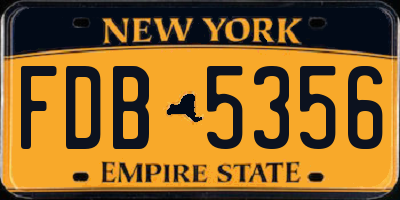 NY license plate FDB5356