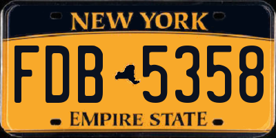 NY license plate FDB5358