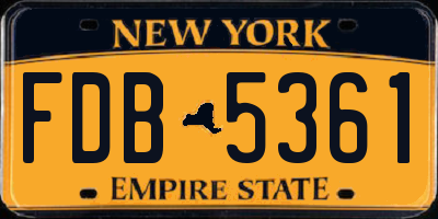 NY license plate FDB5361