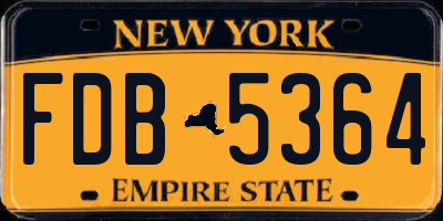 NY license plate FDB5364