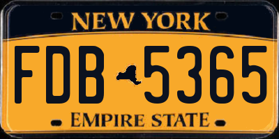 NY license plate FDB5365